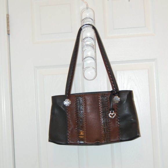 Brighton Handbags - BRIGHTON Women's Black/Brown Leather Shoulder Bag
